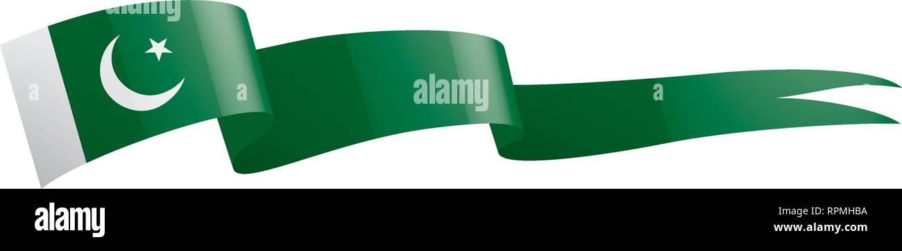 Il Pakistan bandiera, illustrazione vettoriale su sfondo bianco Illustrazione Vettoriale