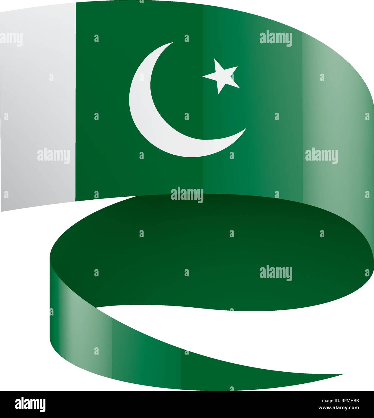 Il Pakistan bandiera, illustrazione vettoriale su sfondo bianco Illustrazione Vettoriale