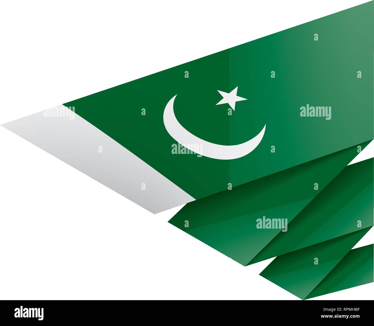 Il Pakistan bandiera, illustrazione vettoriale su sfondo bianco Illustrazione Vettoriale
