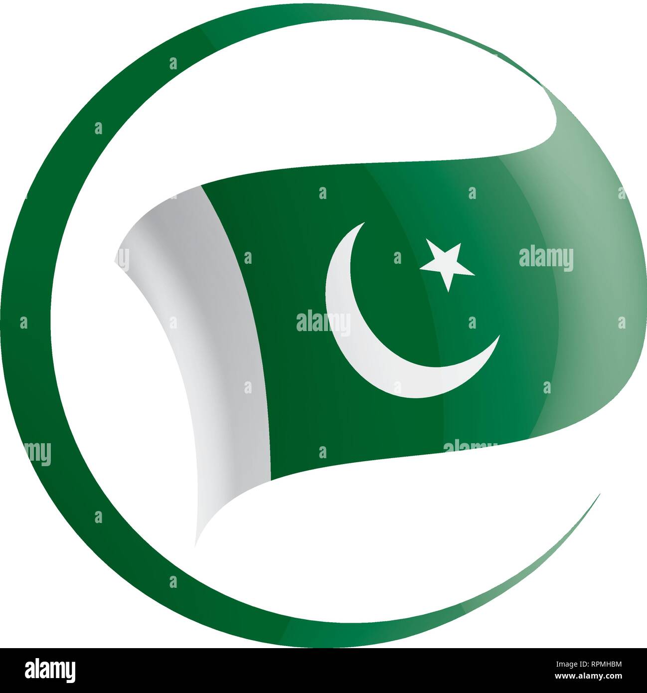 Il Pakistan bandiera, illustrazione vettoriale su sfondo bianco Illustrazione Vettoriale