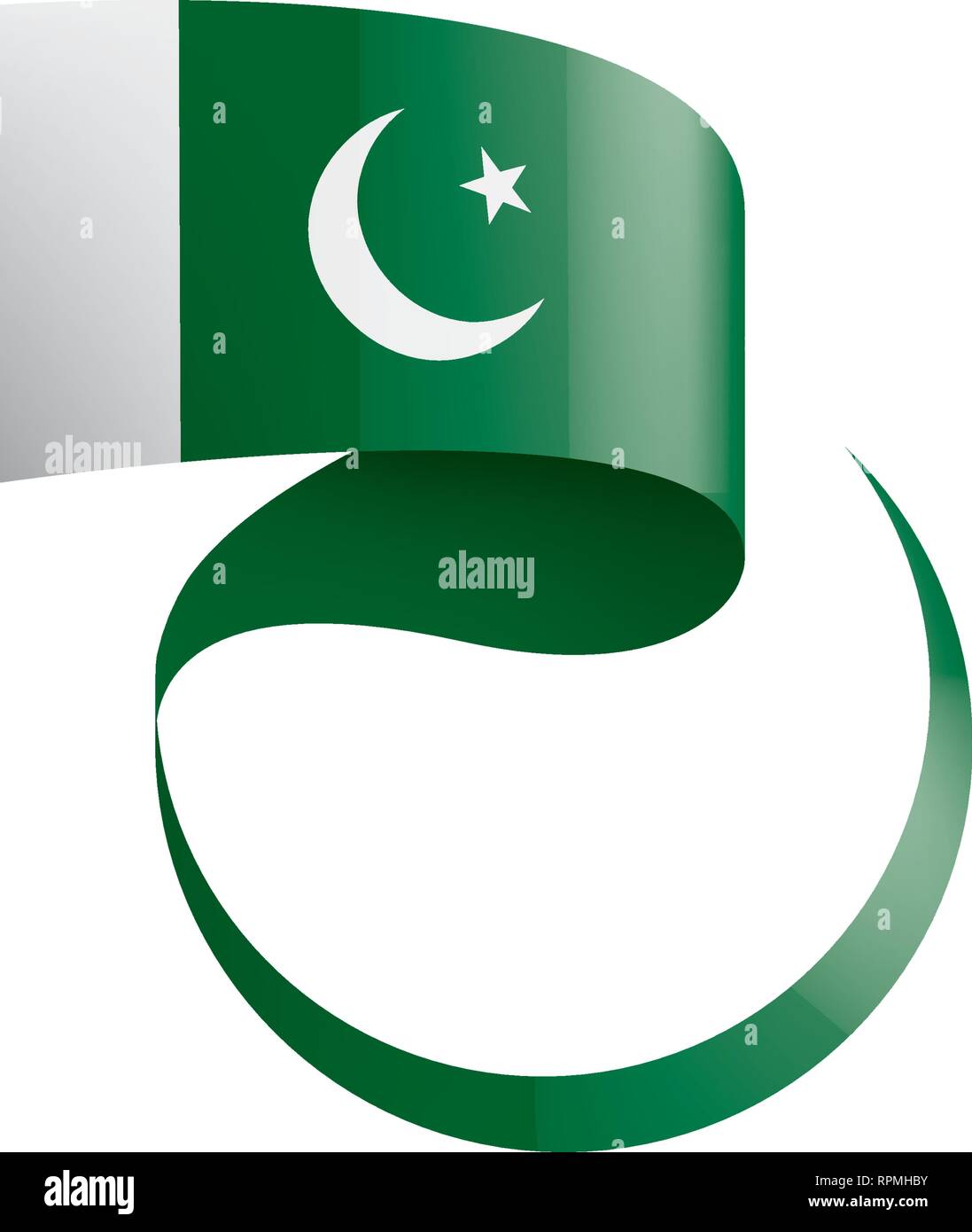 Il Pakistan bandiera, illustrazione vettoriale su sfondo bianco Illustrazione Vettoriale