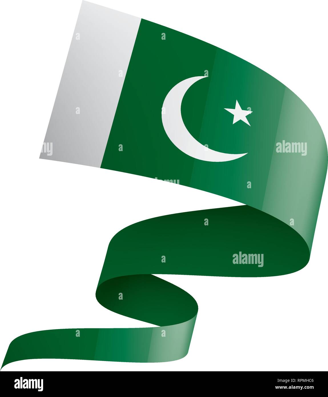 Il Pakistan bandiera, illustrazione vettoriale su sfondo bianco Illustrazione Vettoriale