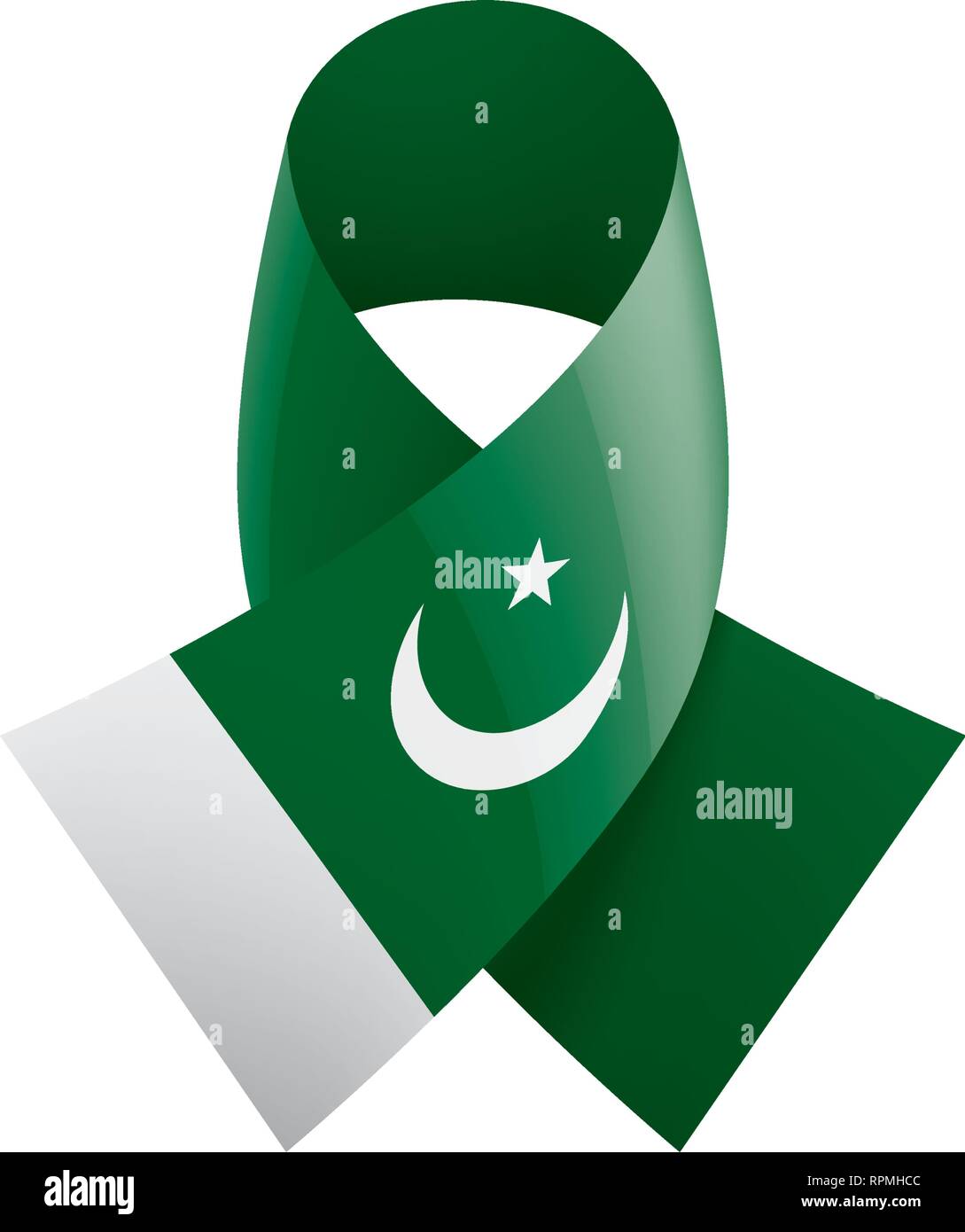 Il Pakistan bandiera, illustrazione vettoriale su sfondo bianco Illustrazione Vettoriale