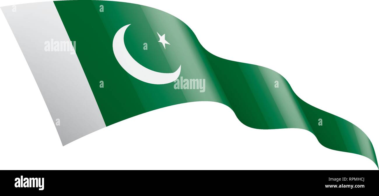 Il Pakistan bandiera, illustrazione vettoriale su sfondo bianco Illustrazione Vettoriale