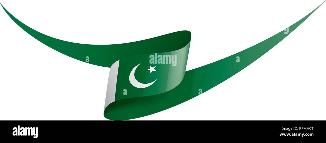 Il Pakistan bandiera, illustrazione vettoriale su sfondo bianco Illustrazione Vettoriale