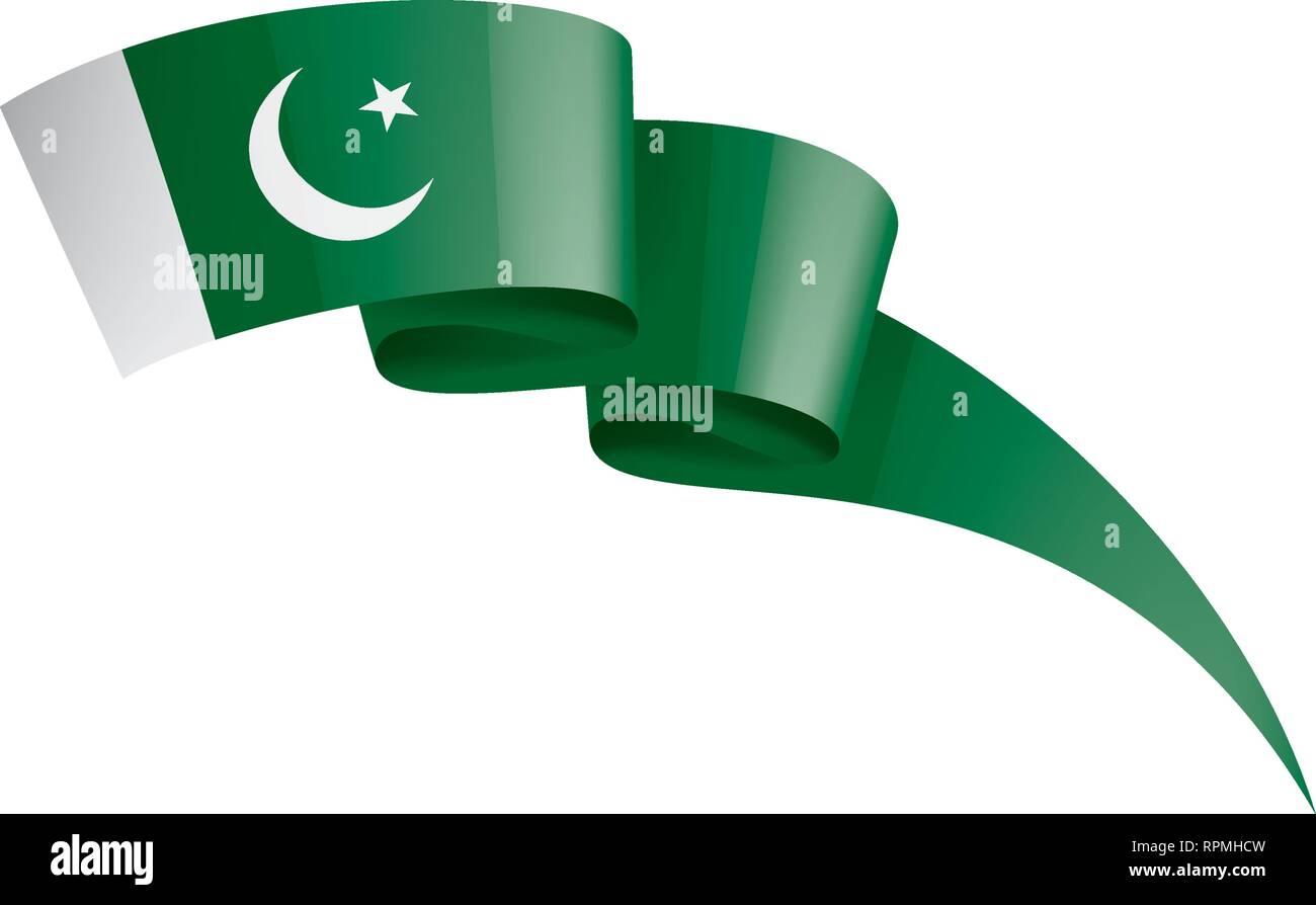 Il Pakistan bandiera, illustrazione vettoriale su sfondo bianco Illustrazione Vettoriale