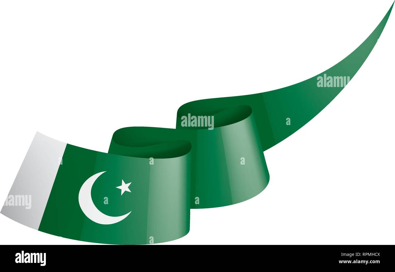 Il Pakistan bandiera, illustrazione vettoriale su sfondo bianco Illustrazione Vettoriale