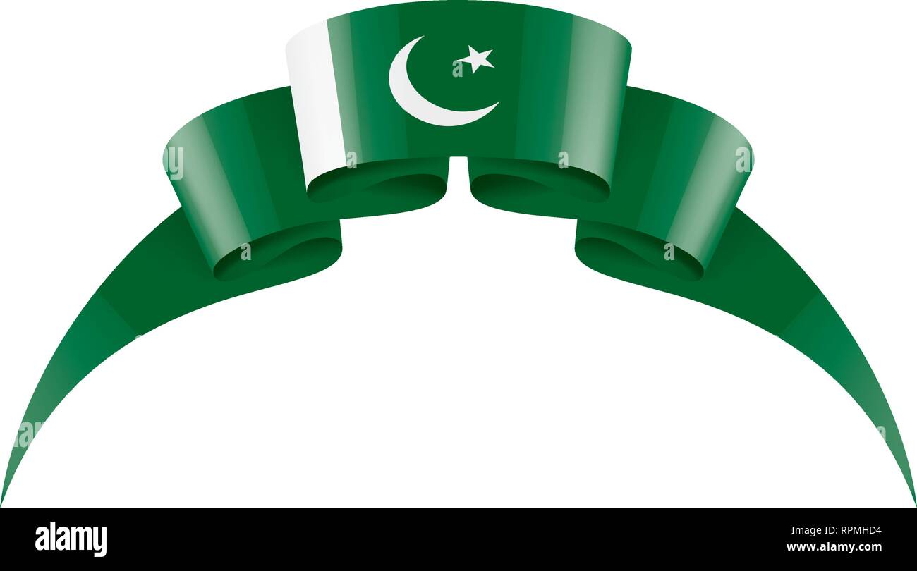 Il Pakistan bandiera, illustrazione vettoriale su sfondo bianco Illustrazione Vettoriale