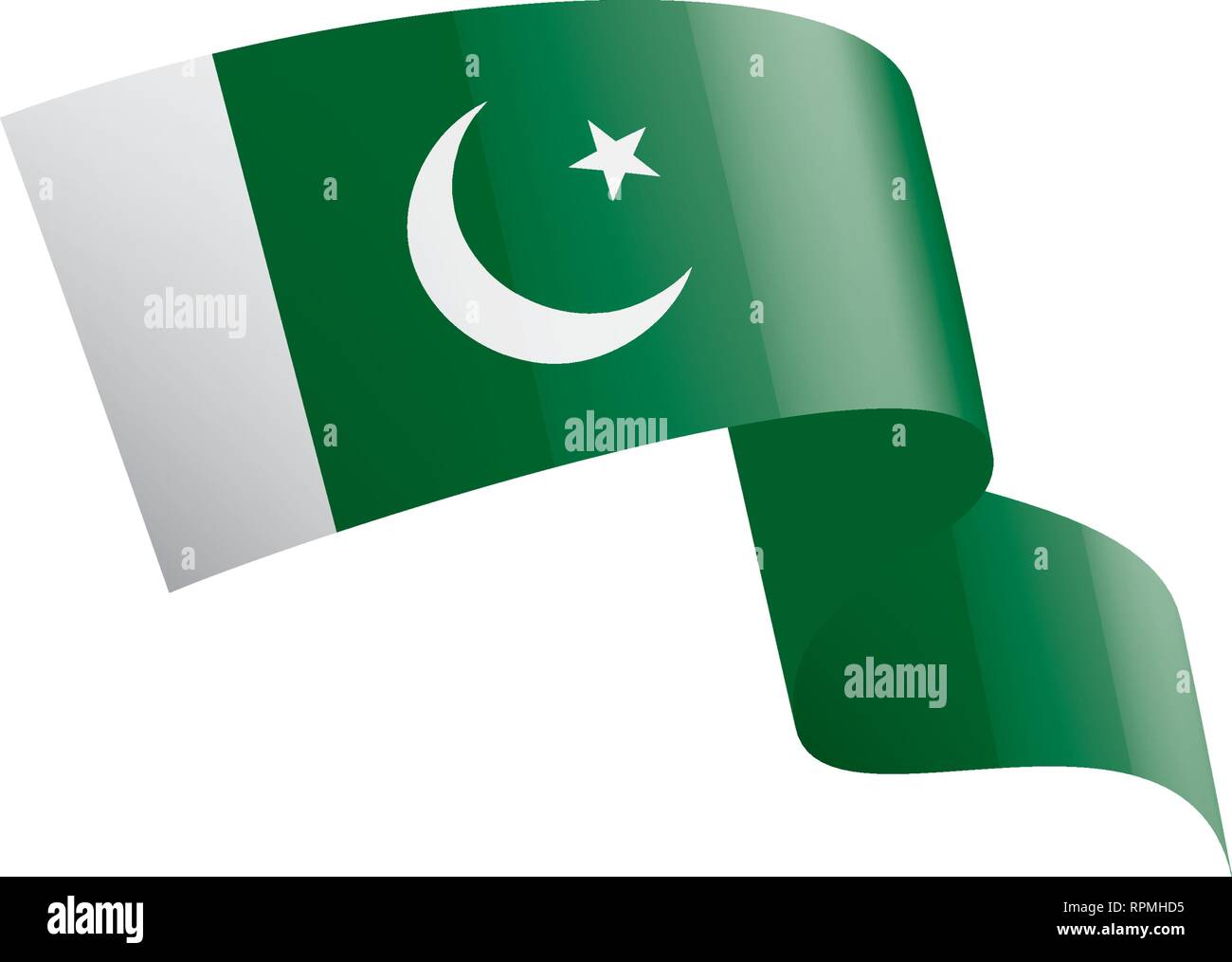 Il Pakistan bandiera, illustrazione vettoriale su sfondo bianco Illustrazione Vettoriale