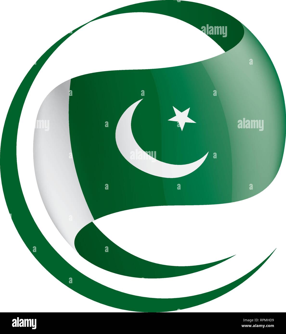 Il Pakistan bandiera, illustrazione vettoriale su sfondo bianco Illustrazione Vettoriale