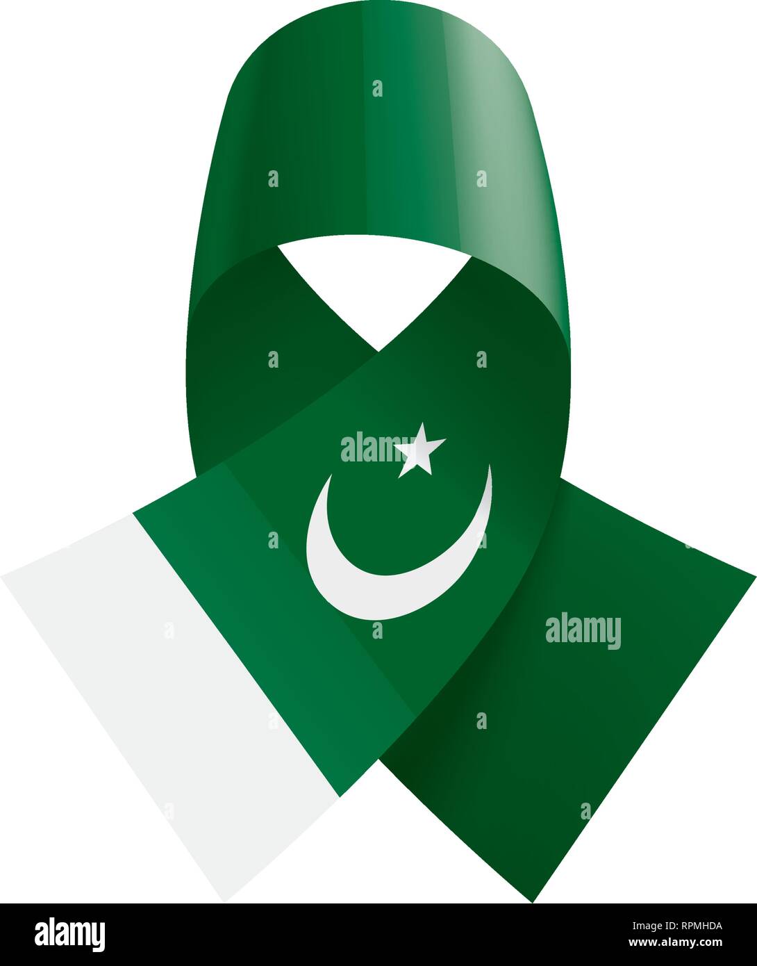 Il Pakistan bandiera, illustrazione vettoriale su sfondo bianco Illustrazione Vettoriale