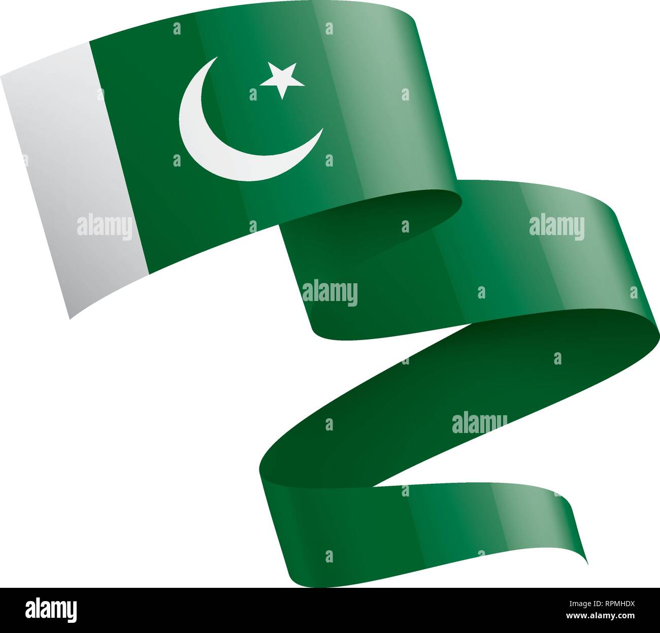 Il Pakistan bandiera, illustrazione vettoriale su sfondo bianco Illustrazione Vettoriale