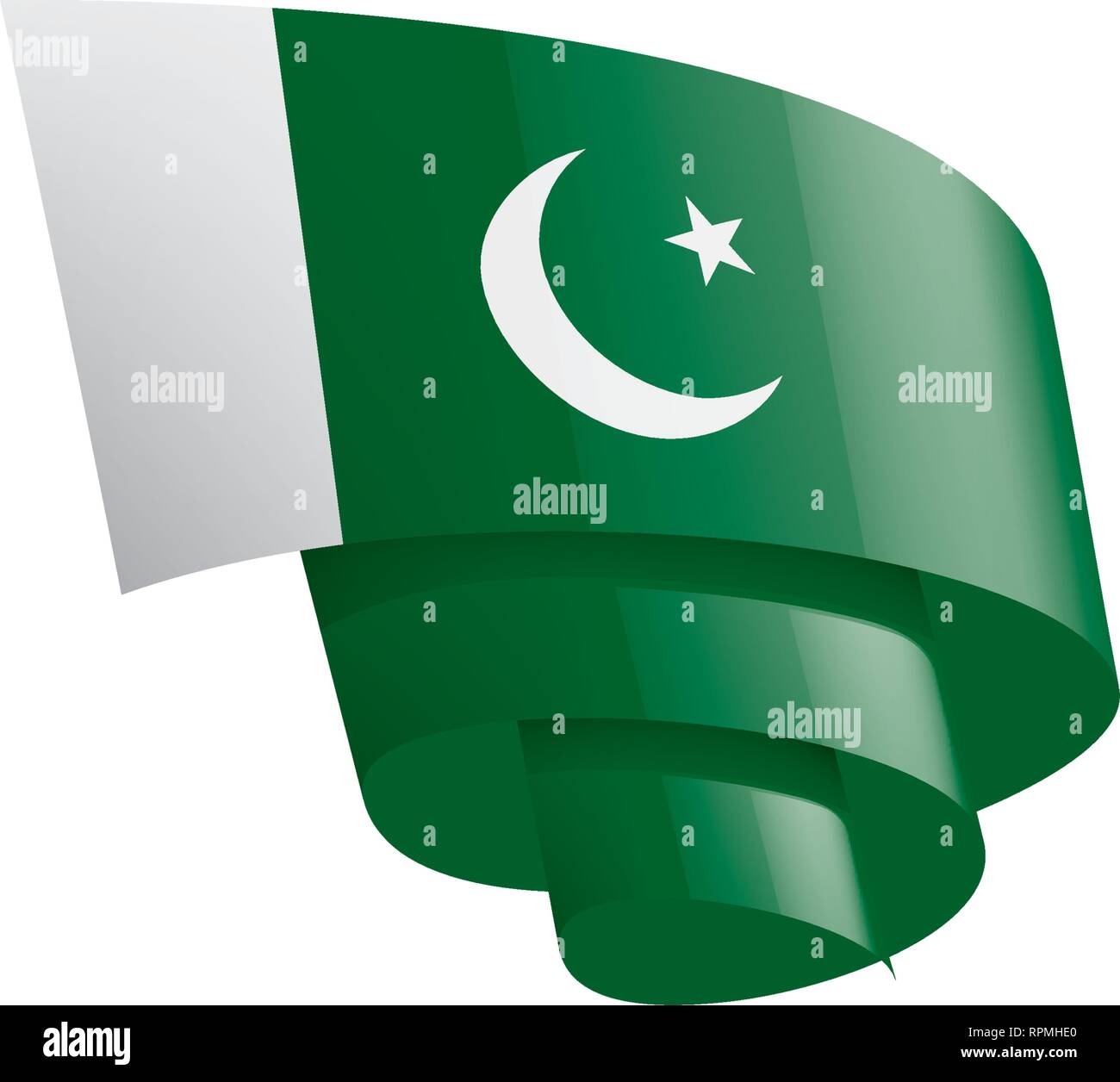 Il Pakistan bandiera, illustrazione vettoriale su sfondo bianco Illustrazione Vettoriale