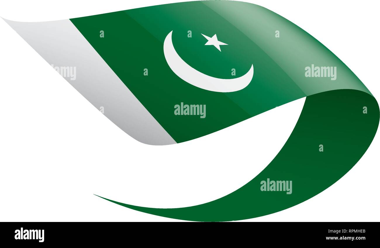 Il Pakistan bandiera, illustrazione vettoriale su sfondo bianco Illustrazione Vettoriale