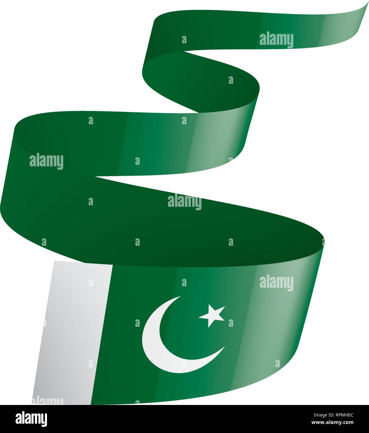 Il Pakistan bandiera, illustrazione vettoriale su sfondo bianco Illustrazione Vettoriale