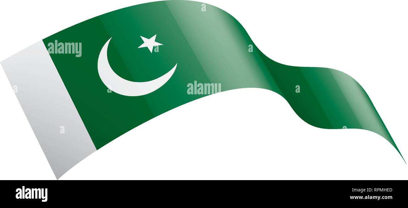 Il Pakistan bandiera, illustrazione vettoriale su sfondo bianco Illustrazione Vettoriale