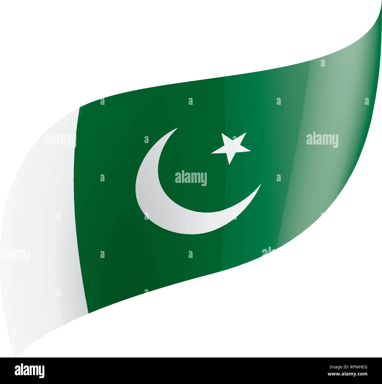 Il Pakistan bandiera, illustrazione vettoriale su sfondo bianco Illustrazione Vettoriale