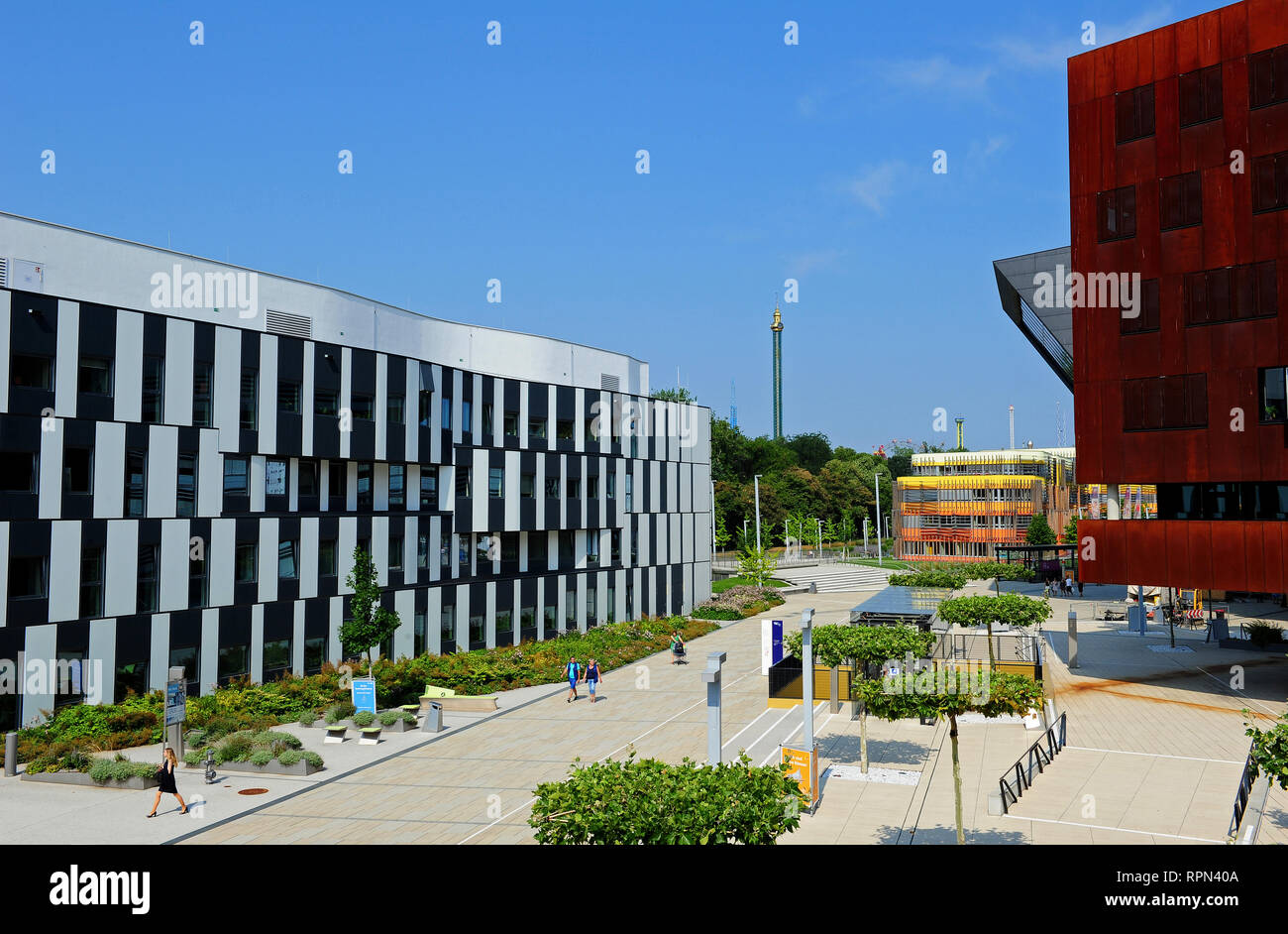 WU campus, università di economia di Vienna, Austria Foto Stock