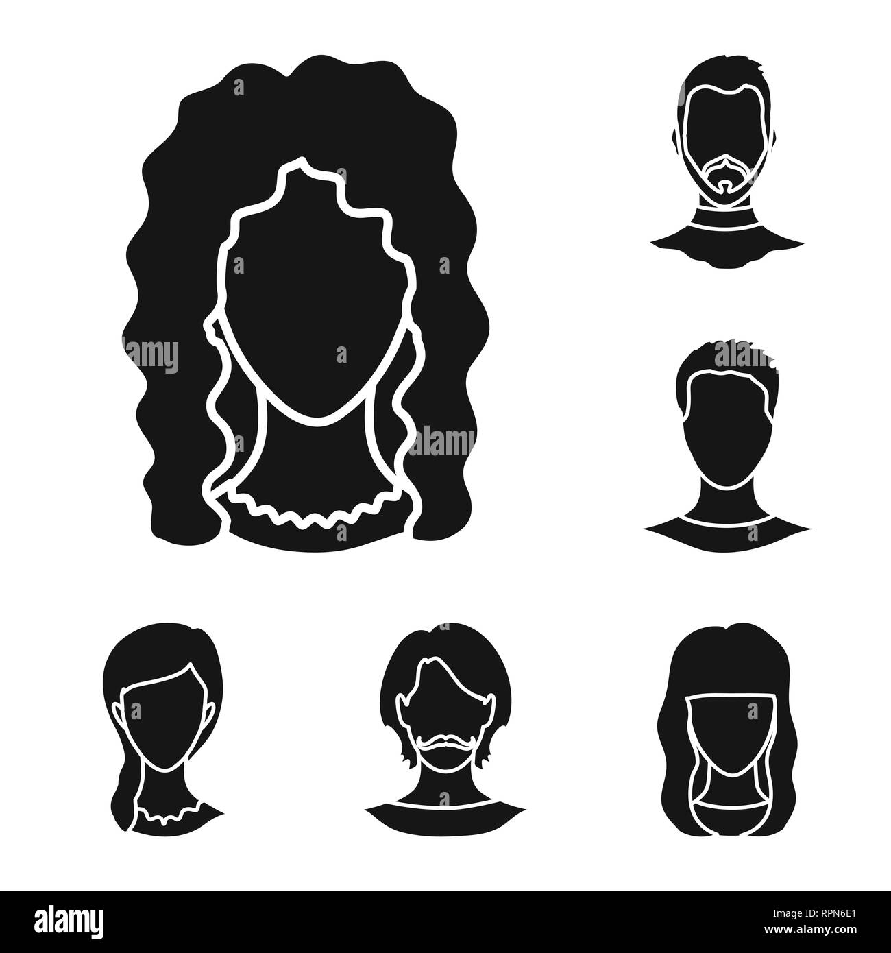 Illustrazione Vettoriale di carattere e simbolo di profilo. Set di caratteri e vettore di dummy icona per stock. Illustrazione Vettoriale