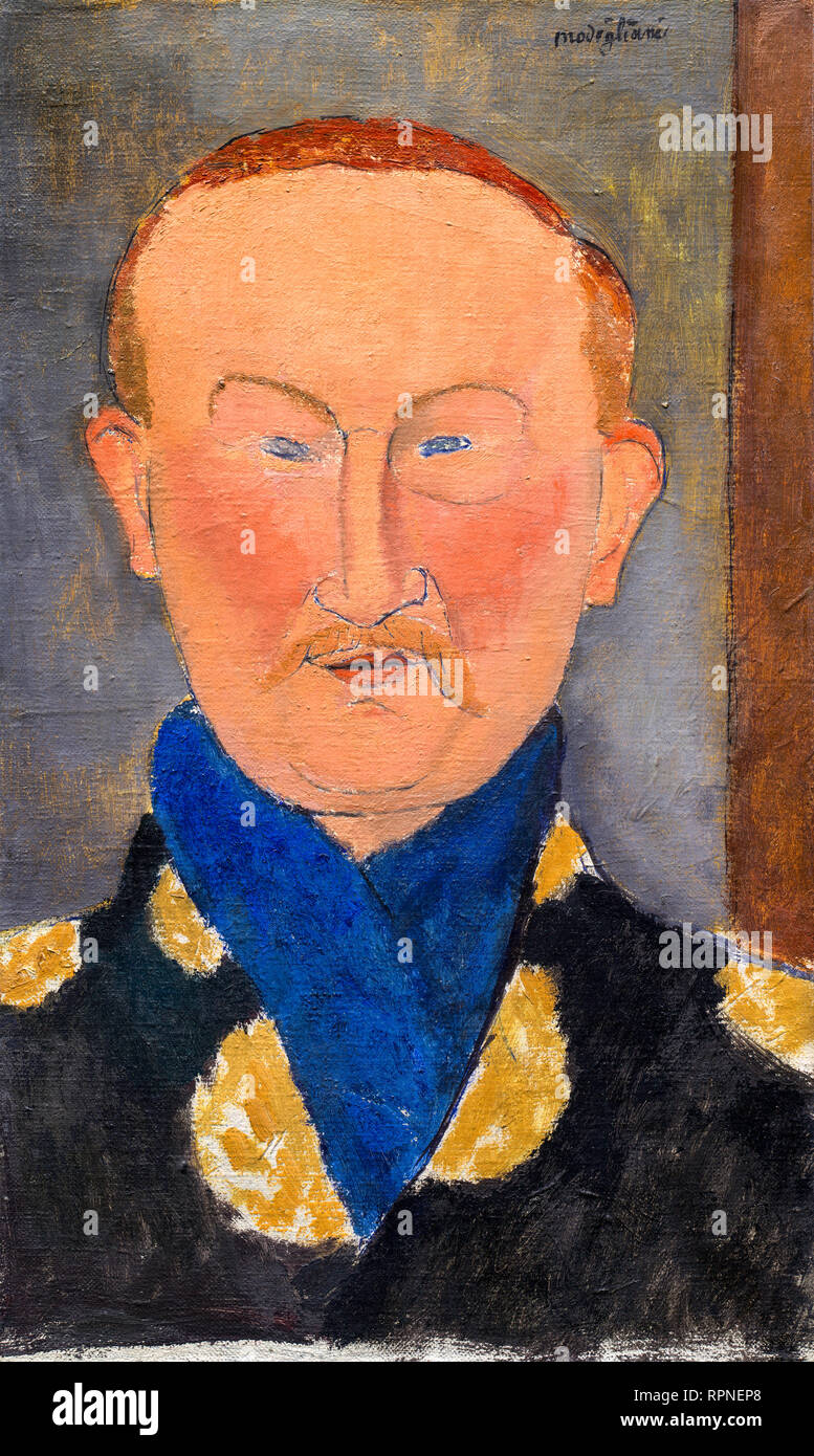 Amedeo Modigliani, Leon Bakst, 1917, ritratto dipinto Foto Stock
