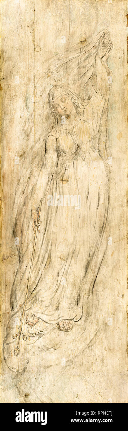 William Blake, sera, circa 1820-1825, acquerello e gesso su disegno di legno Foto Stock