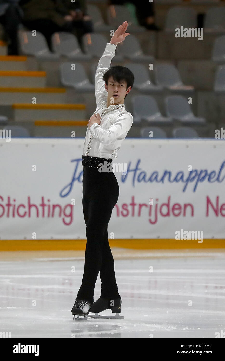 DEN HAAG, 22-02-2019, IJshal De Uithof , Challenge Cup di pattinaggio di figura , Senior uomini , alti uomini breve programma , Giapponese skater Sota Yamamoto Foto Stock