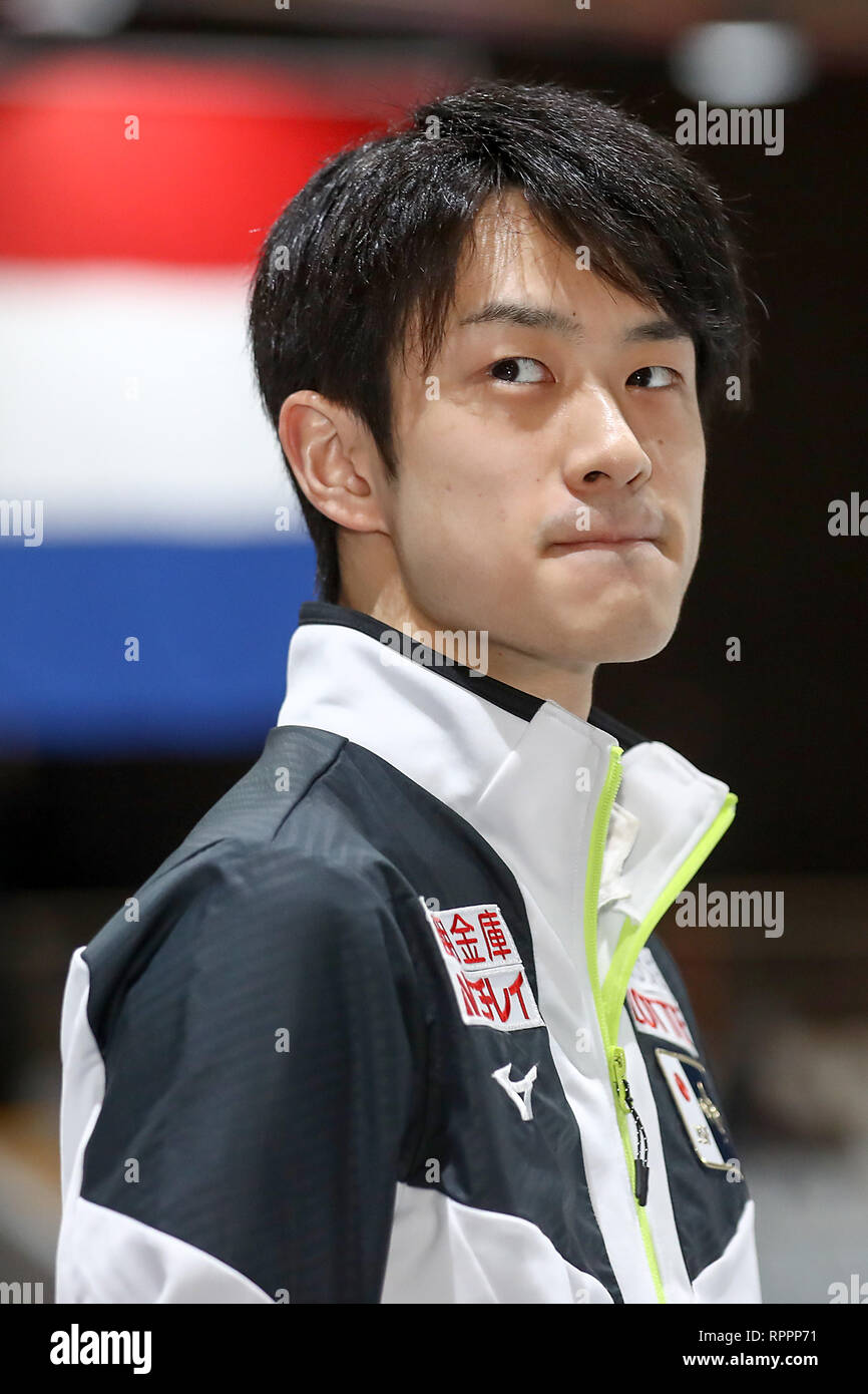 DEN HAAG, 22-02-2019, IJshal De Uithof , Challenge Cup di pattinaggio di figura , Senior uomini , alti uomini breve programma , Giapponese skater Sota Yamamoto Foto Stock