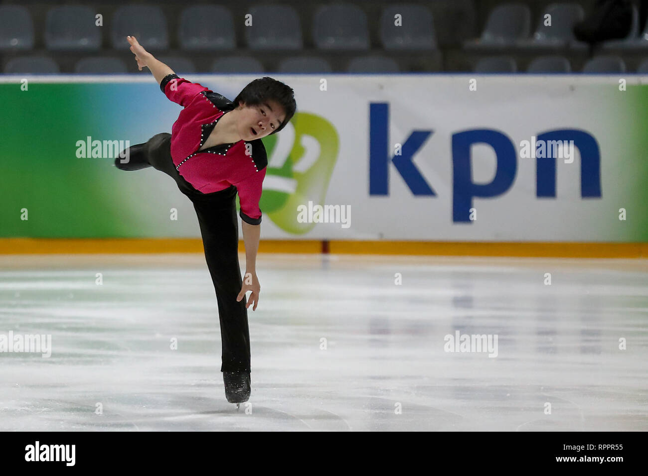 DEN HAAG, 22-02-2019, IJshal De Uithof , Challenge Cup di pattinaggio di figura , Senior uomini , alti uomini breve programma , Giapponese skater Yuma Kagiyama Foto Stock