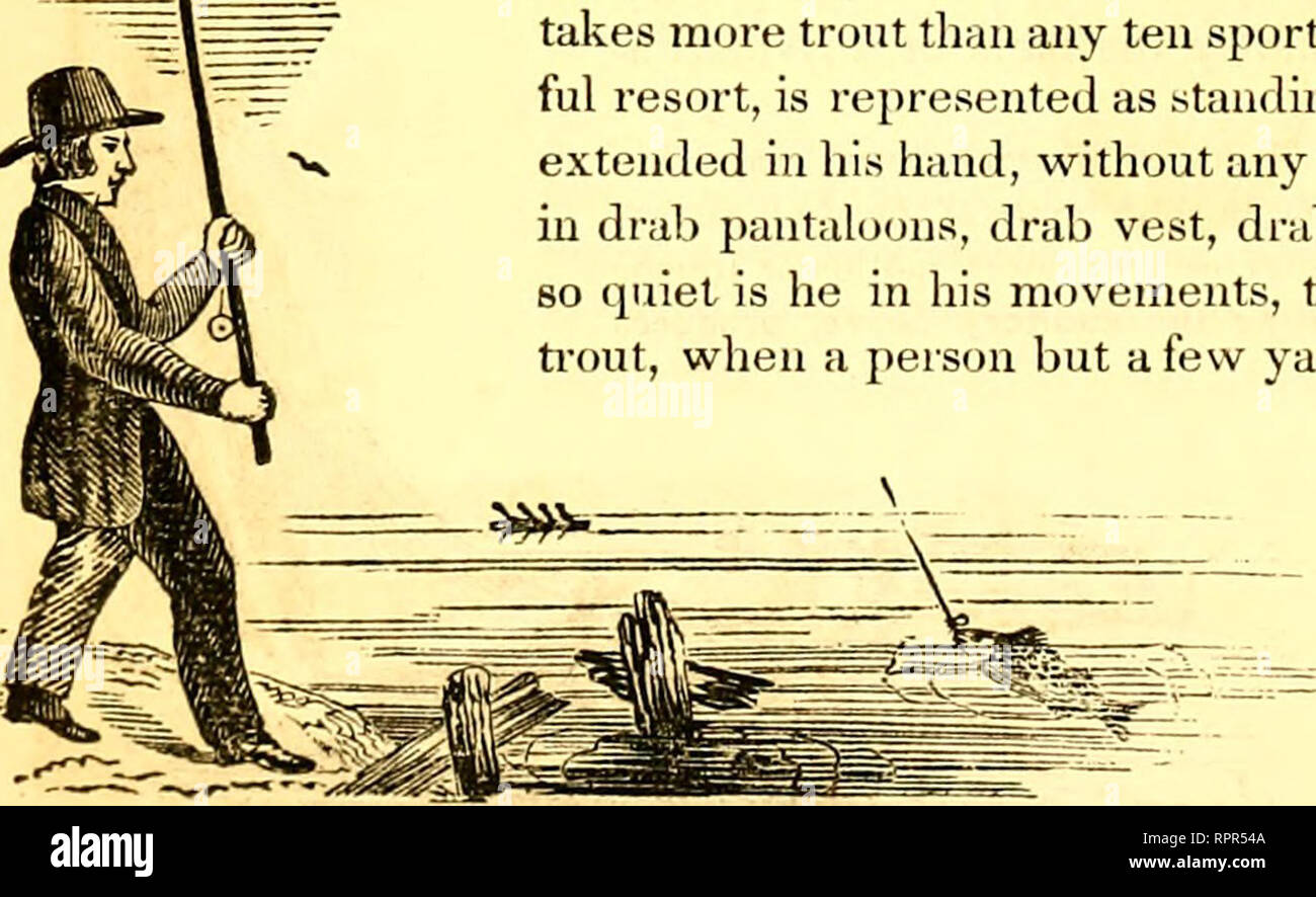 . American Angler's guide : o, completo di fisher, manuale per gli Stati Uniti: contenente i pareri e le pratiche dei pescatori esperti di entrambi gli emisferi ; con l'aggiunta di una seconda parte.. La pesca. 50 sull'PRACTlCt: degli Angli! Der che essi spesso giacciono) li di allarme, e rovinare il pescatore dello sport, &amp;e.; e anche quando due o tre pescatori sono la pesca in prossimità di ogni altro ; pertanto evitare di agitare l'acqua calpestando sulla banca inutilmente ; caduta del gancio accanita nell'acqua delicatamente e potrai uccidere i pesci più di tre pescatori che agiscono in modo diverso." Blaine anche s Foto Stock