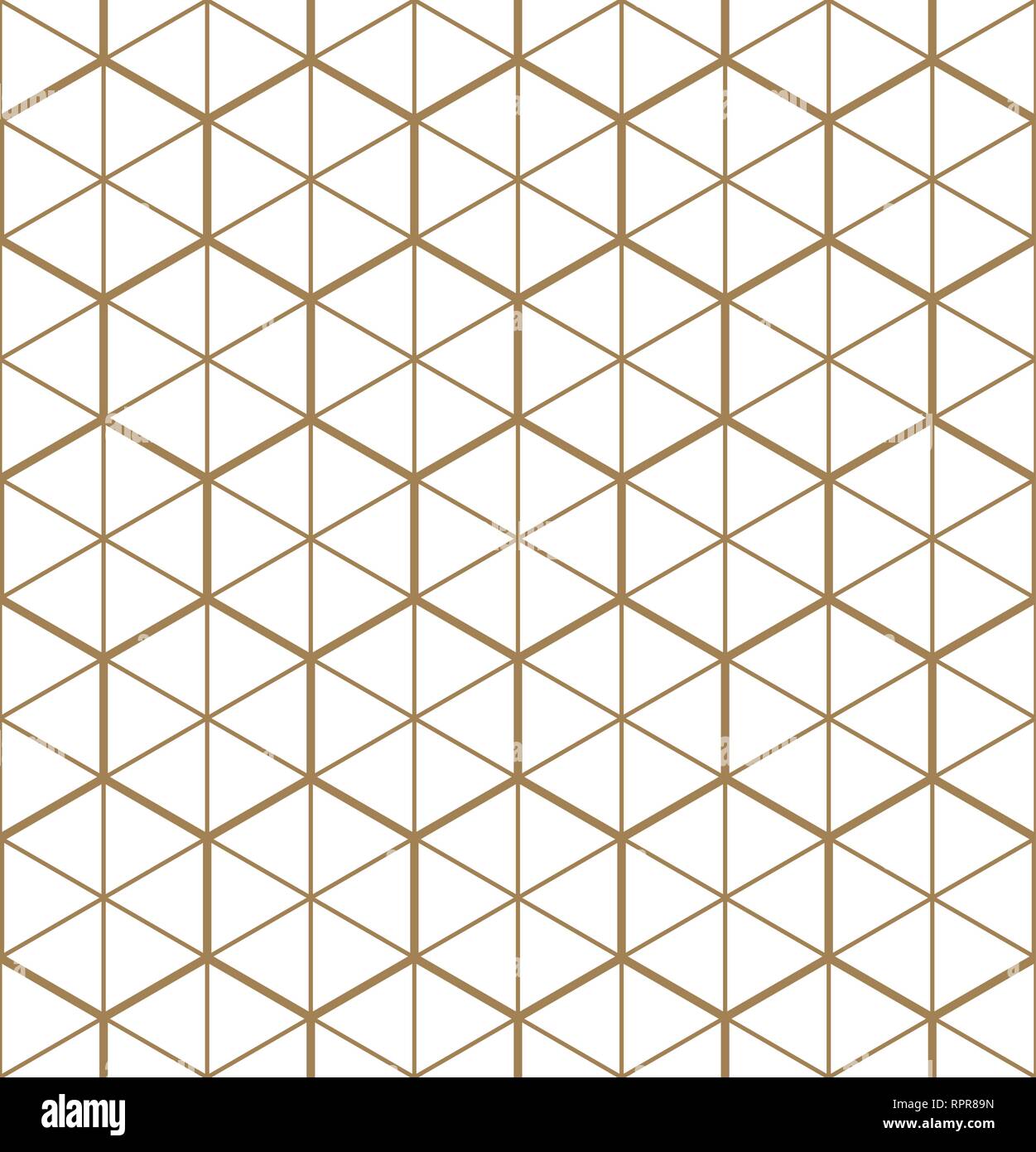 Tradizionale Giapponese del seamless disegno geometrico .Silhouette con griglia esagonale. Illustrazione Vettoriale