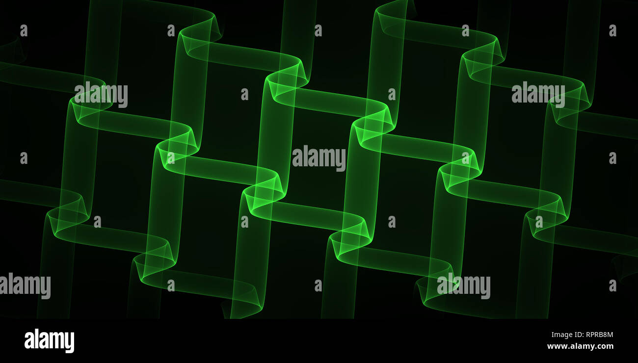 Neon incandescente linee ondulate Foto Stock