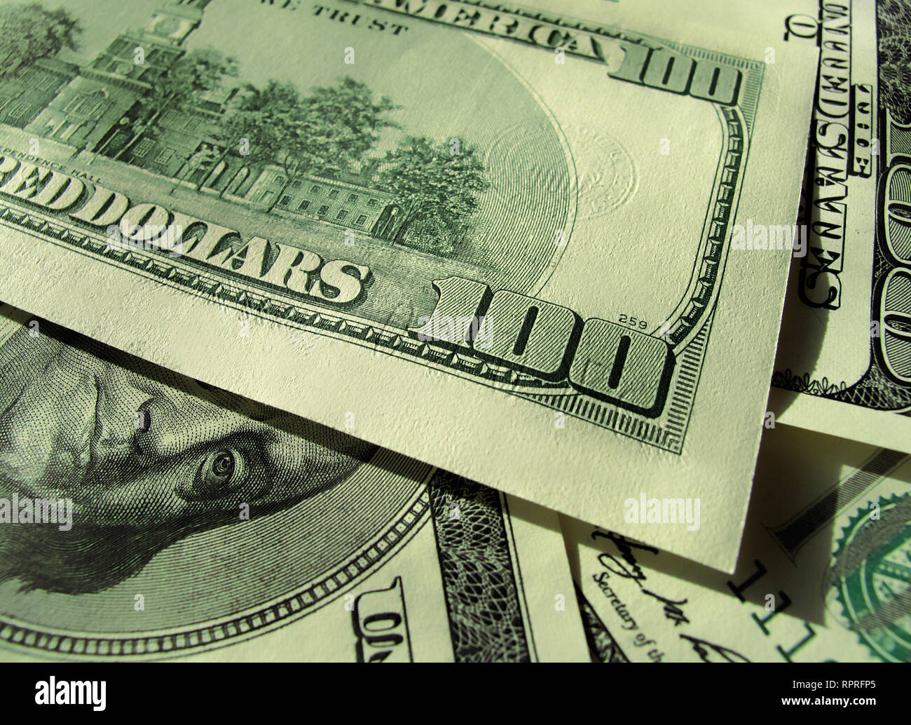 Sfondo di denaro da dollari USA Foto Stock