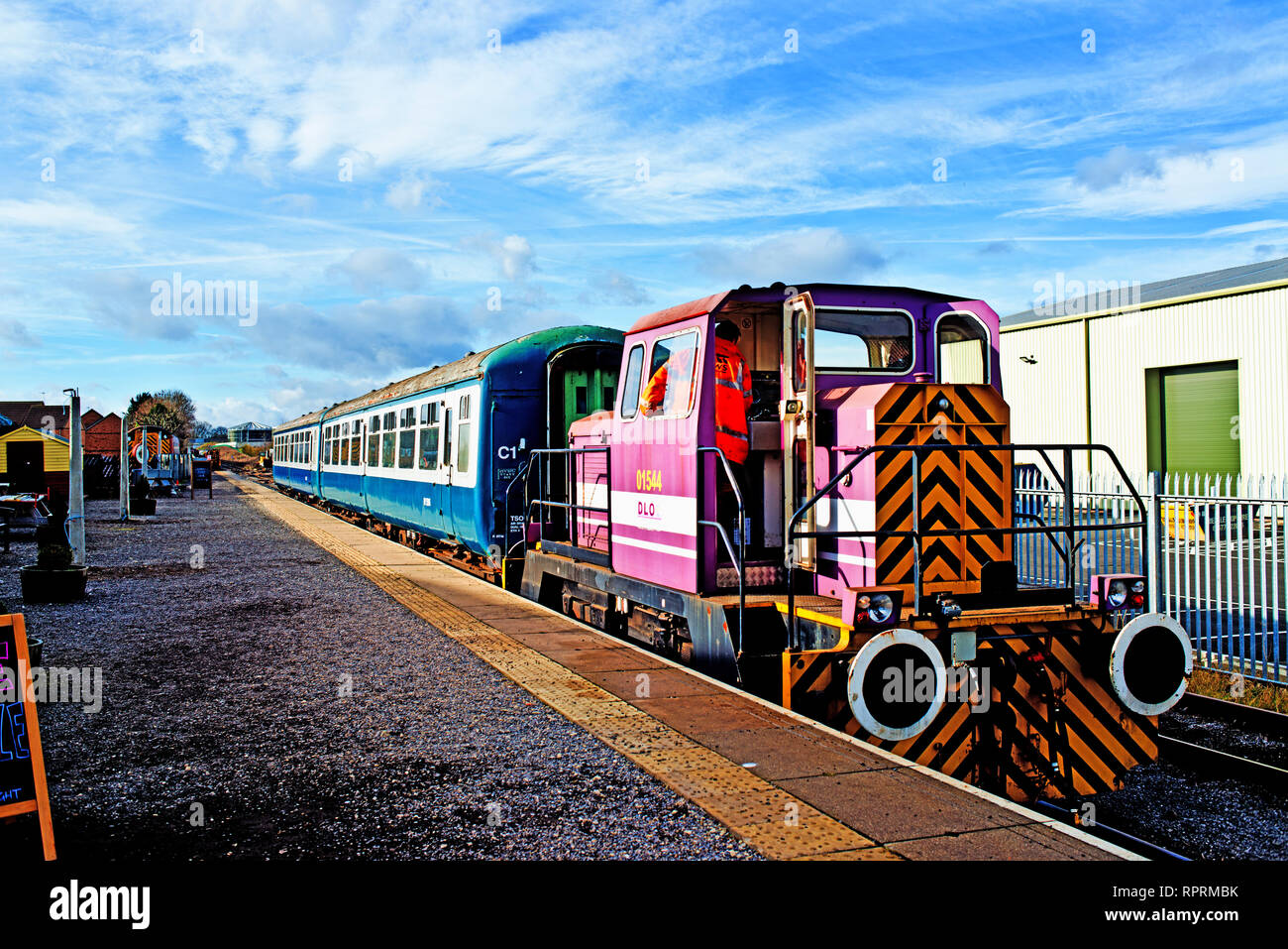 Sentinel deviatore, Leeming Bar, Wensleydale Railway, North Yorkshire, Inghilterra Foto Stock