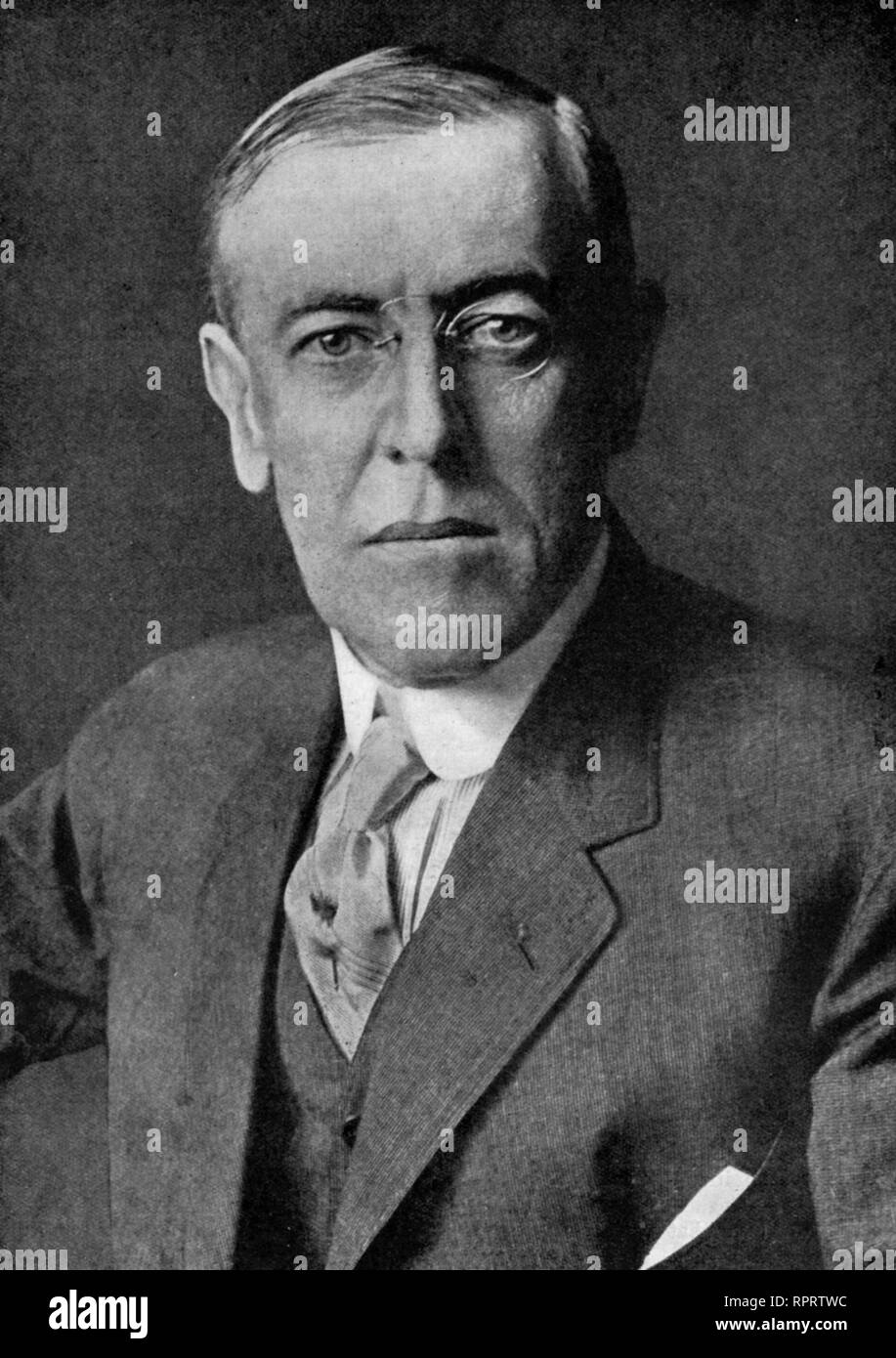 Presidente Woodrow Wilson, c1914. Thomas Woodrow Wilson (1856-1924), statista americano un il ventottesimo presidente degli Stati Uniti dal 1913 al 1921. Foto Stock