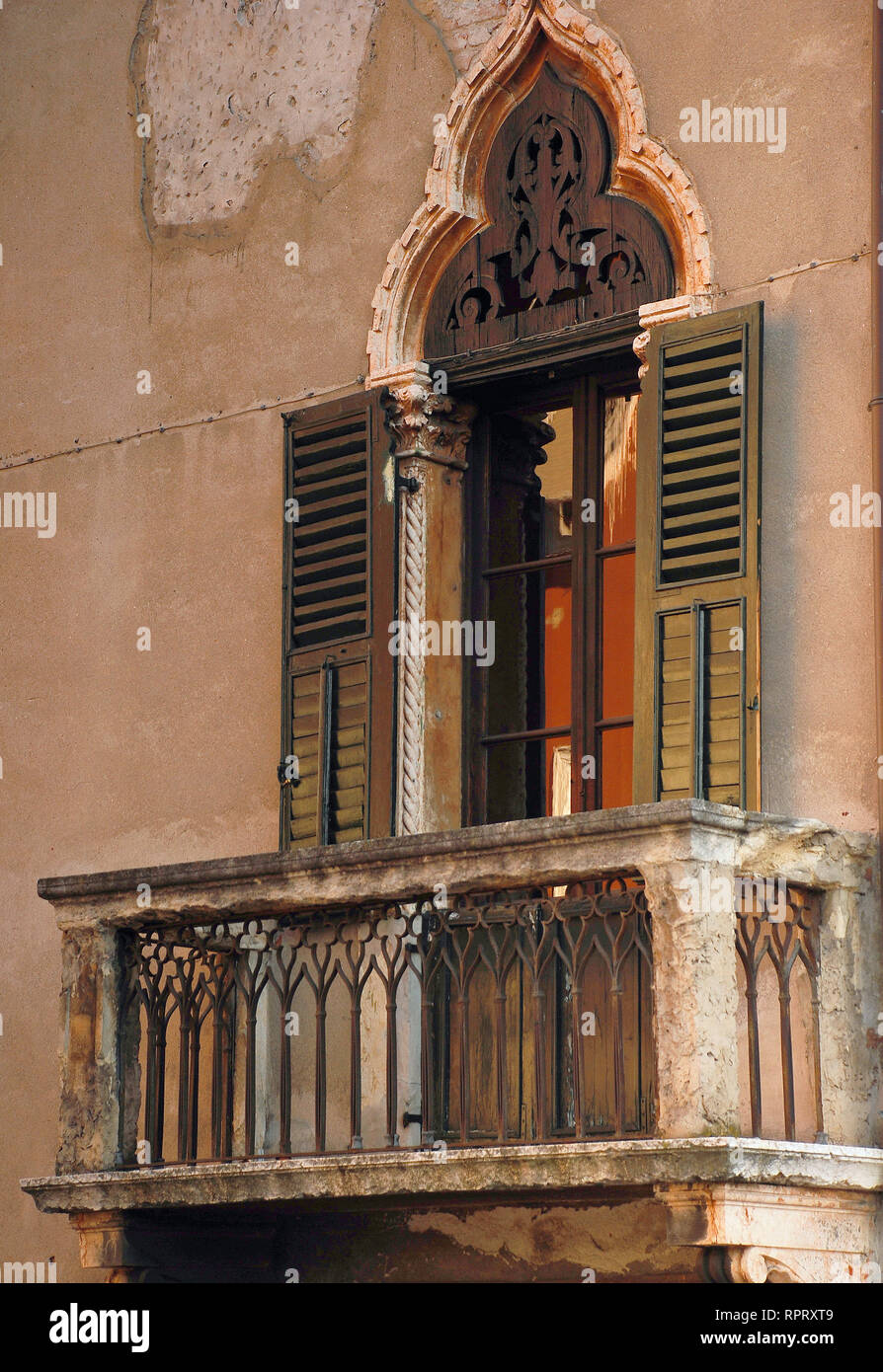 Il balcone di Giulietta, Verona, Italia Foto Stock