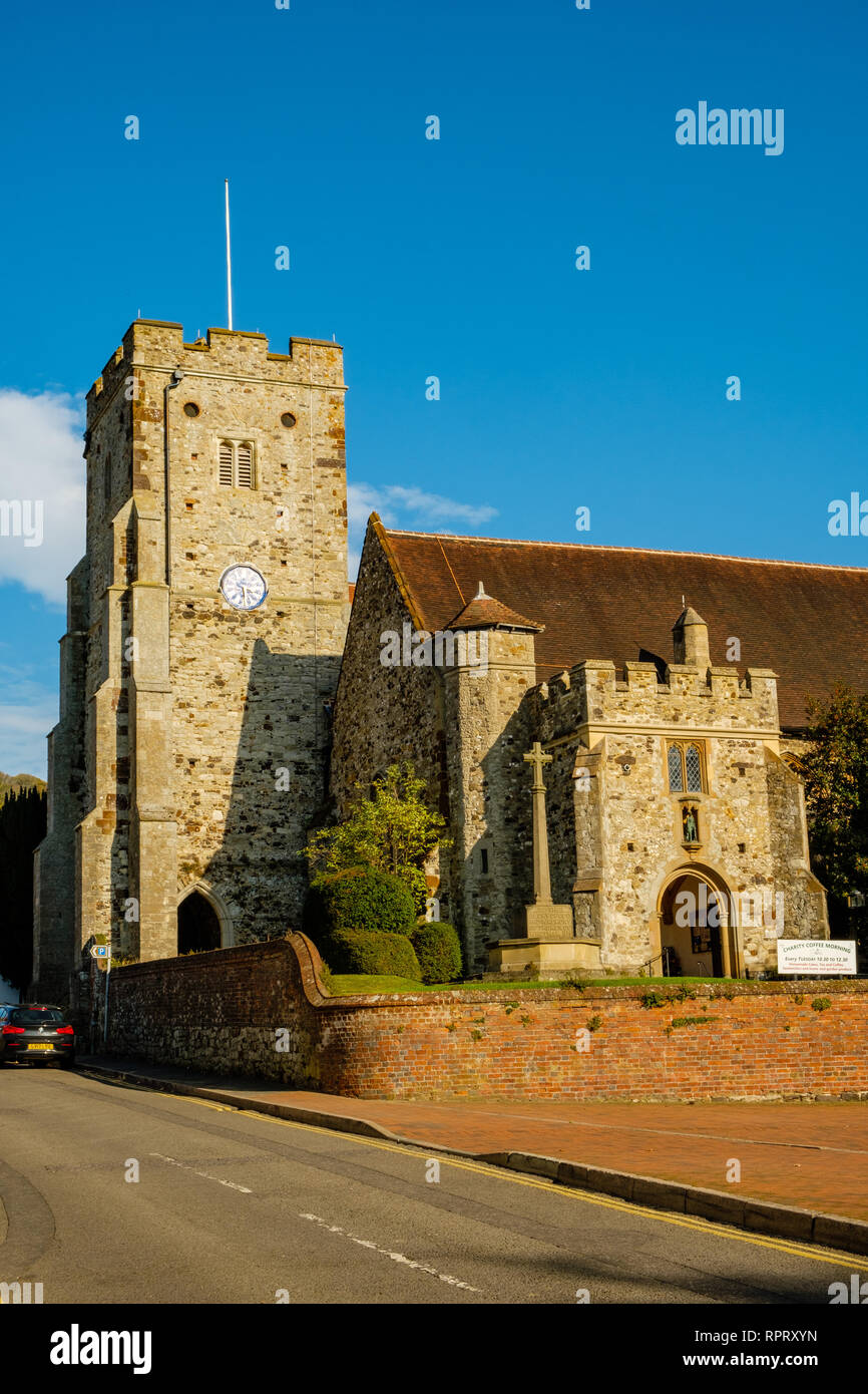 La chiesa di St George, High Street, Wrotham, Kent Foto Stock