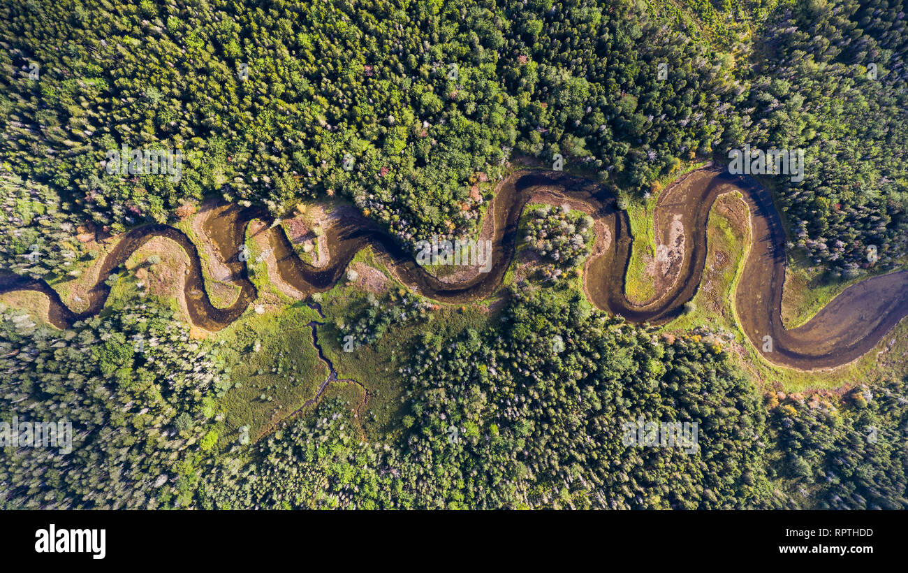 Serpeggiante fiume vicino a sud-ovest PORTO, Maine, Stati Uniti d'America Foto Stock