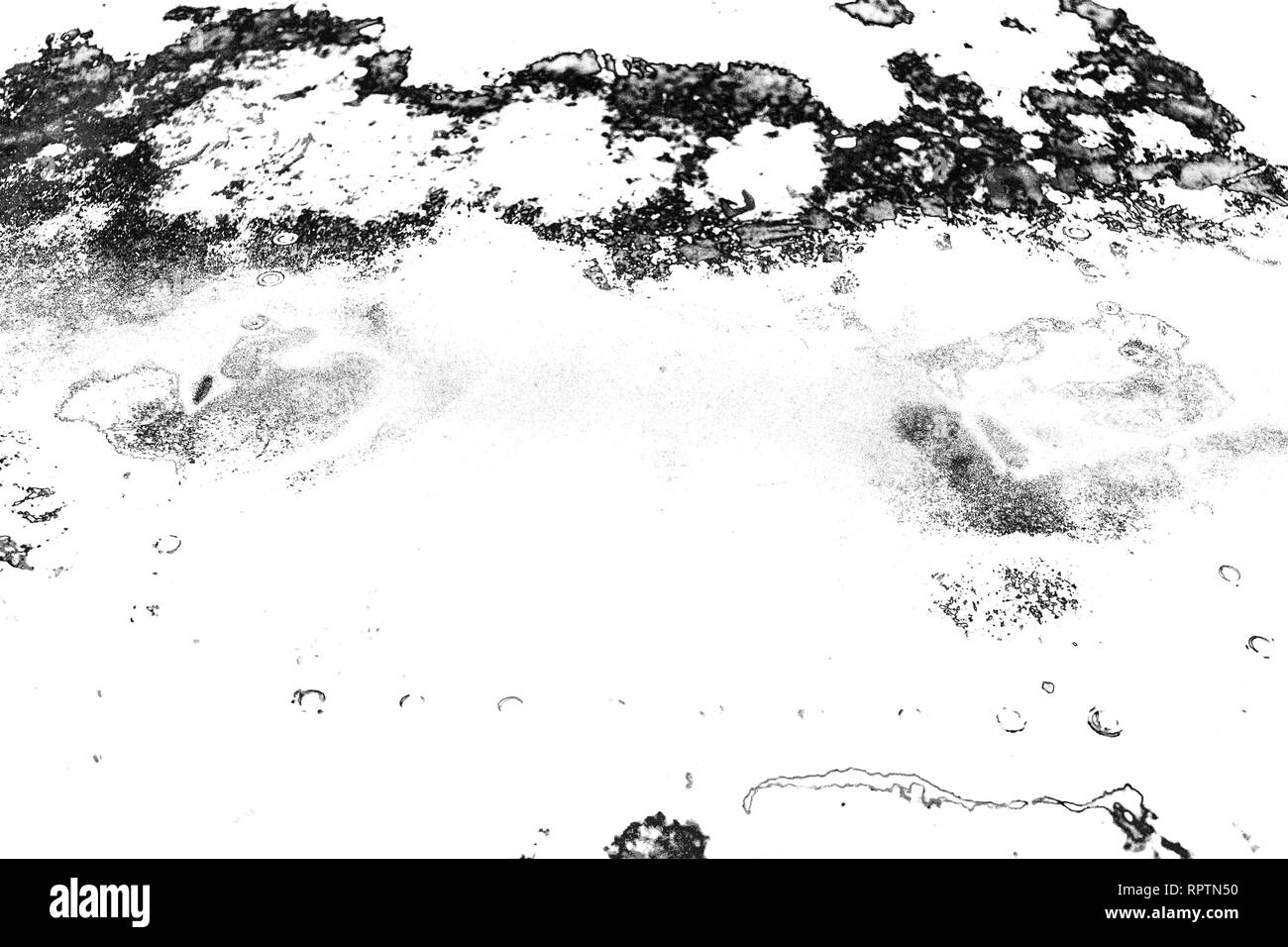 Sullo sfondo di un bianco e nero. Configurazione astratta texture crepe e macchie Foto Stock