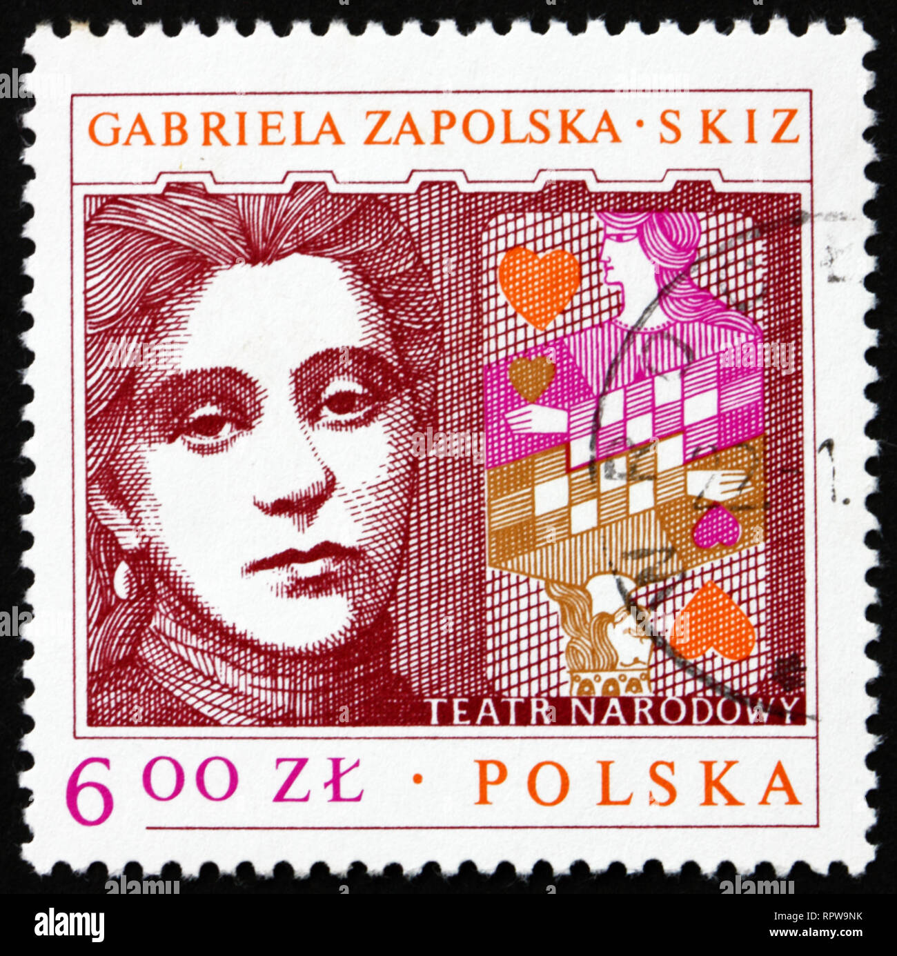 Polonia - circa 1978: un timbro stampato in Polonia mostra Gabriela Zapolska, drammaturgo polacco, circa 1978 Foto Stock