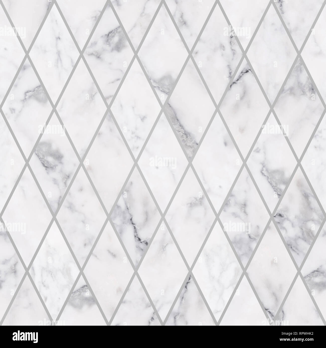 Seamless rombo di lusso in marmo bianco modello di pietra, marmo di lusso decorazioni in pietra Foto Stock