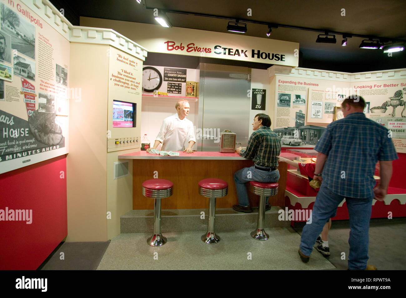 L'Homestead museo mostra la storia di Bob Evans Sousage società presso il Bob Evans Farm nel Rio Grande, Ohio Foto Stock