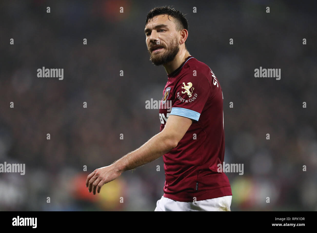 Robert Snodgrass del West Ham United - West Ham United v Fulham, Premier League, London Stadium, Londra (Stratford) - 22 febbraio 2019 uso editoriale Foto Stock