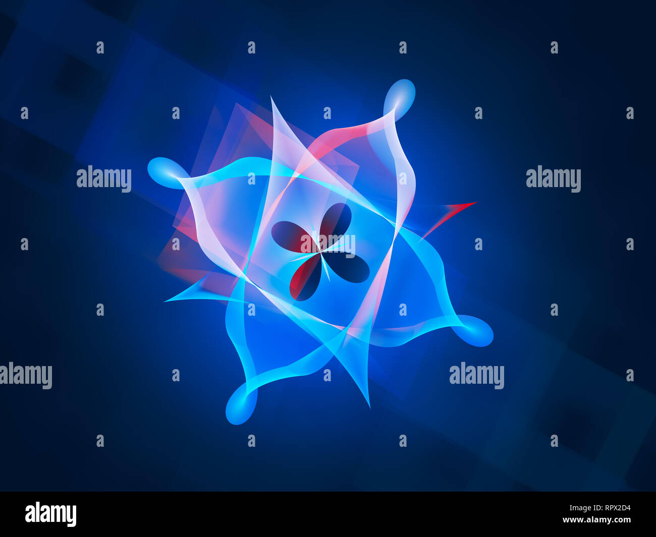 La vibrante incandescente qubit, quantum computing, generato dal computer sfondo astratto, rendering 3D Foto Stock