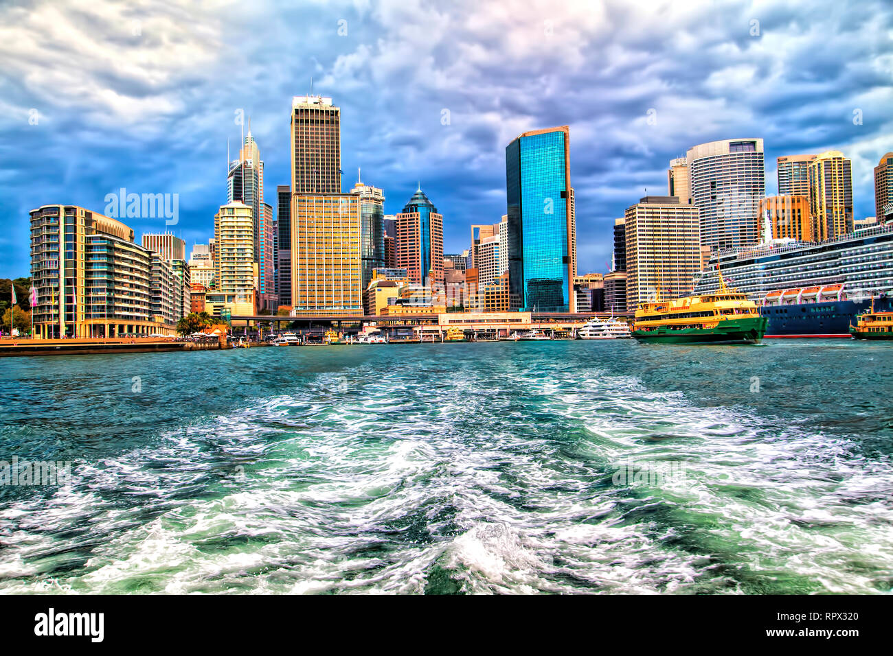 Il Circular Quay cityscape, Sydney, Nuovo Galles del Sud, Australia Foto Stock
