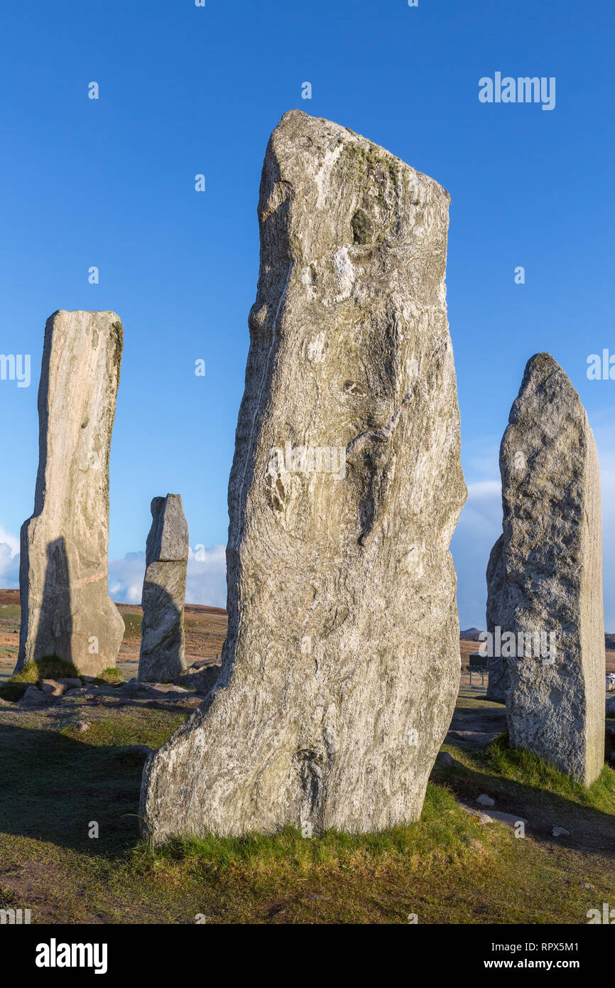 Callanish Standing Stones, isola di Lewis, Ebridi Esterne, Scozia Foto Stock