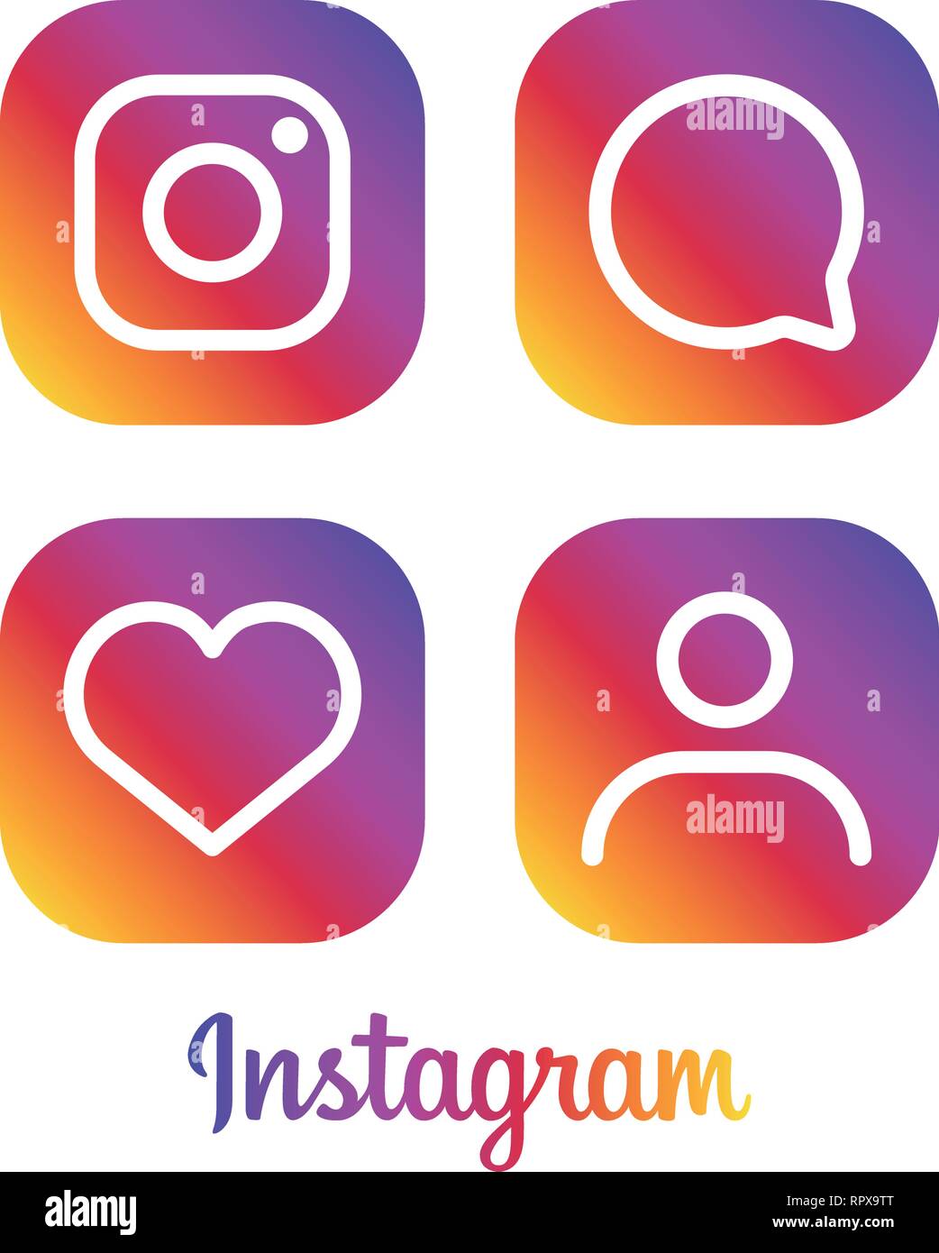 Instagram Logo Icona Fotocamera Foto Social Media Rete Computer Concetto Sfondo Astratto Con Oggetti Gruppo Di Elementi Star Smiley Face Vendita Immagine E Vettoriale Alamy