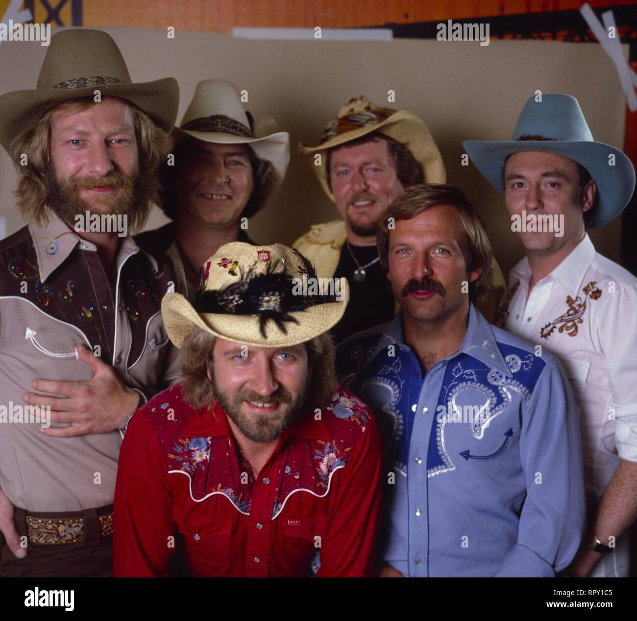Arresto carrello Country-Band TRUCK STOP, 1987. , Lucio B. Reichling, / Überschrift: arresto carrello Foto Stock