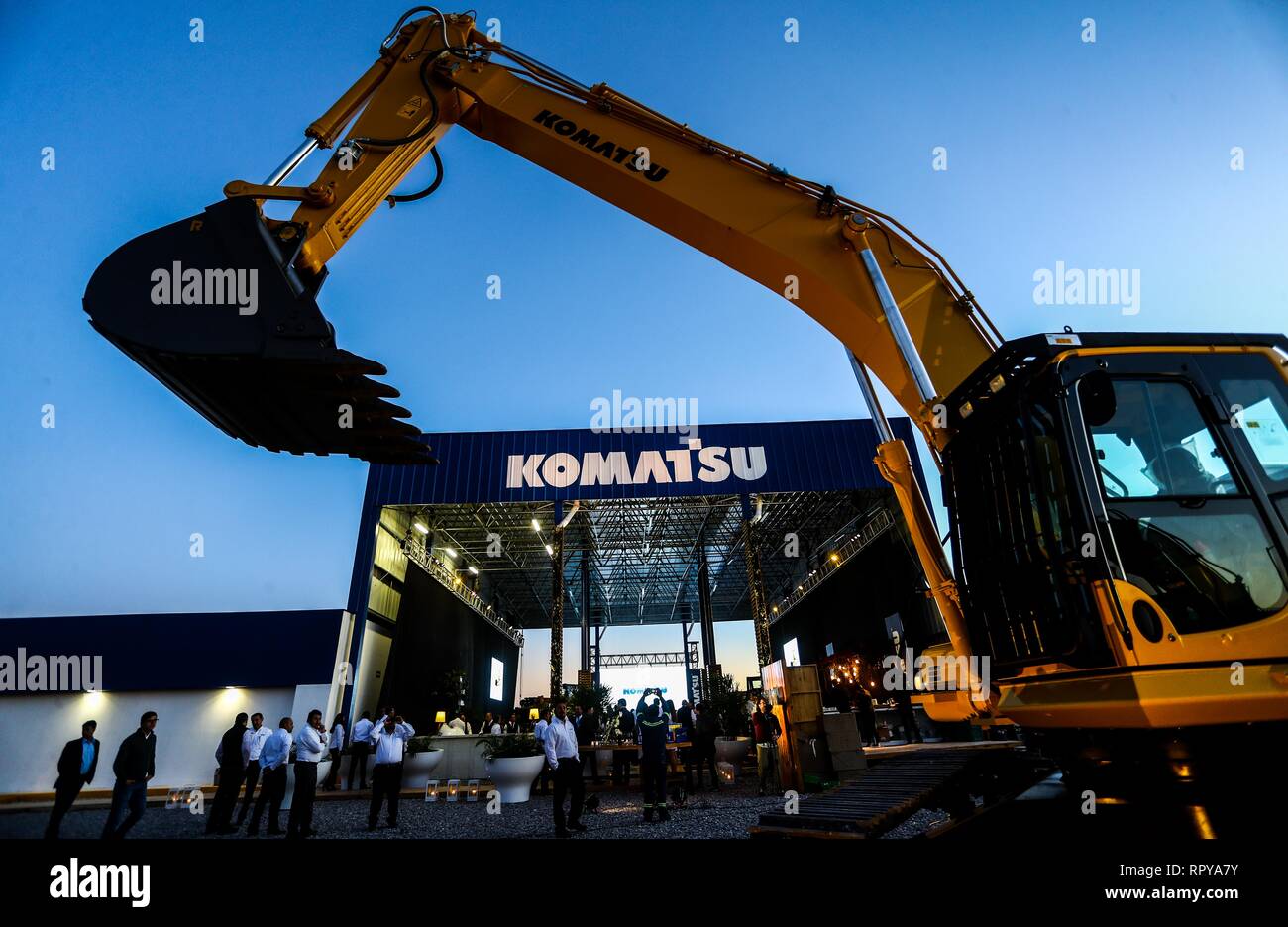 Magazzino e uffici Komatzu.venta di macchinari, apparecchiature o attrezzature indistrial. refaccionaría e macchinari per l'industria mineraria. Komatsu Limited Foto Stock