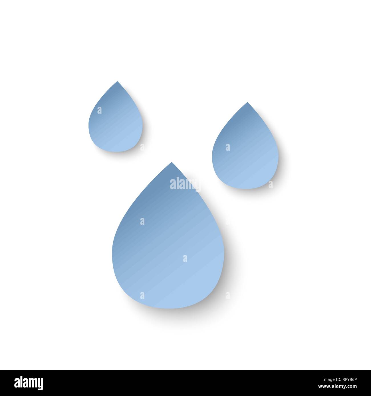 Vettore di taglio della carta di gocce d'acqua. Concetto di eco. Illustrazione Vettoriale