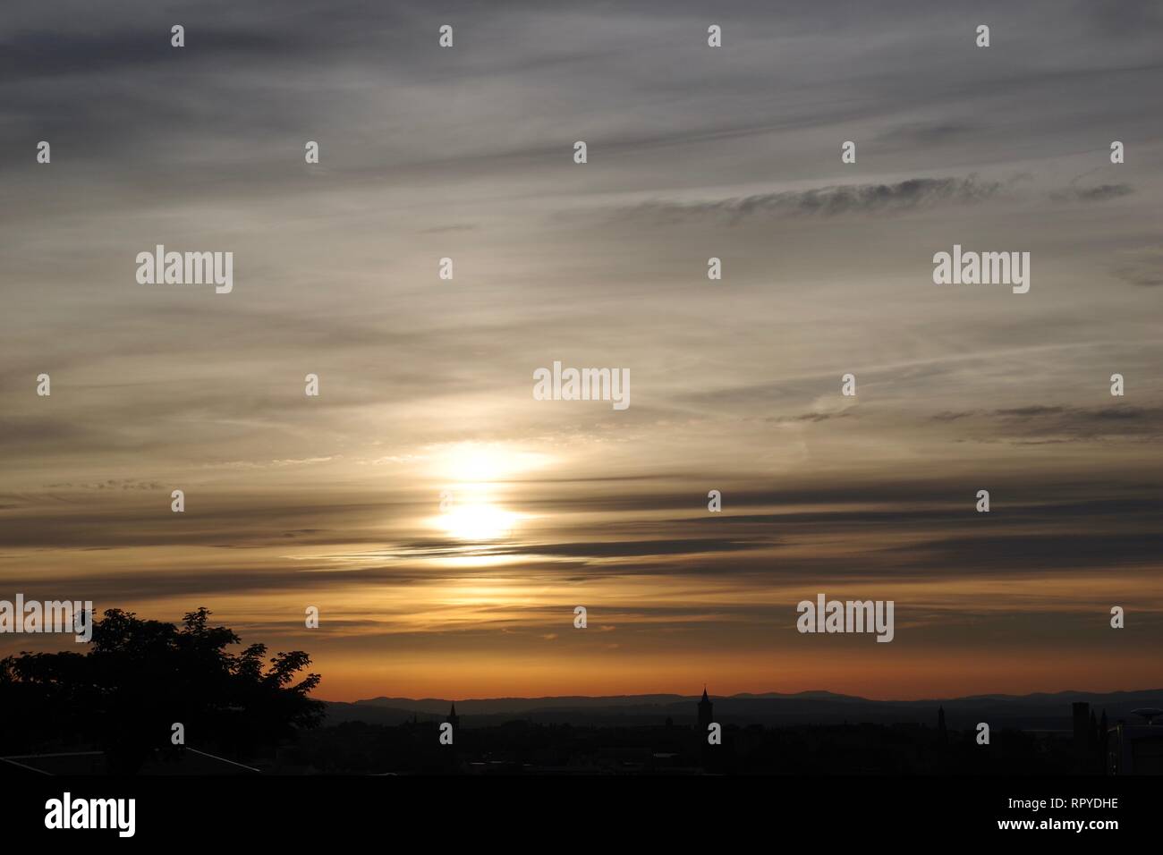 Estate tramonto su Sant'Andrea, Fife, Scozia, Regno Unito. Foto Stock